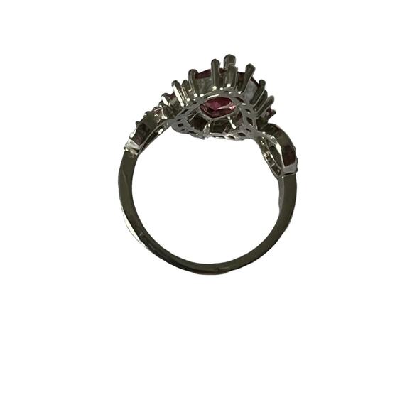 Pink Marquise Cut Stone set in 925 Sterling Silver Ring - Picture 7 of 11